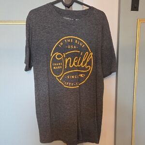 O'Neill Gray and Yellow Short Sleeve Tee